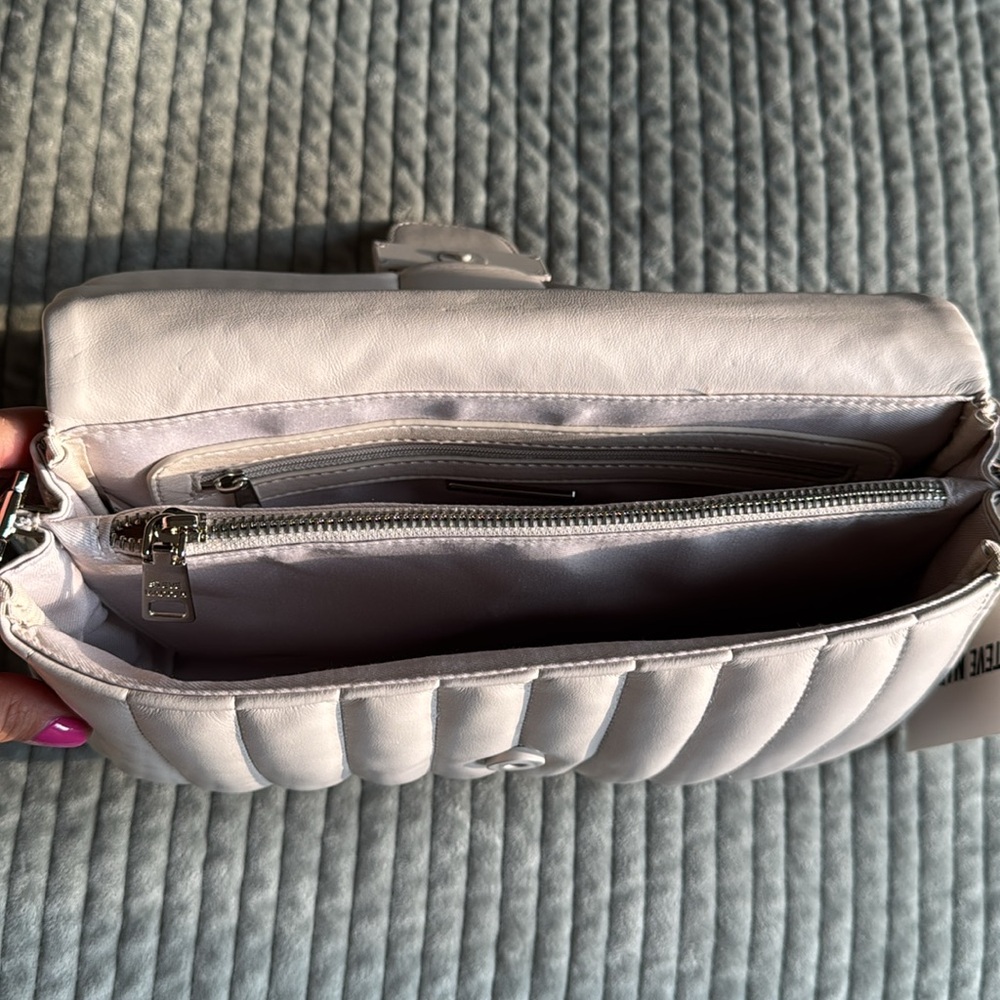 NWT Steve Madden Quilted Cream Shoulder Bag - Picture 2 of 9